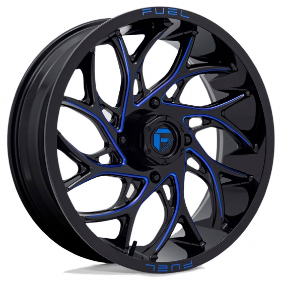 Fuel Runner UTV D778 in Gloss Black Blue Milled